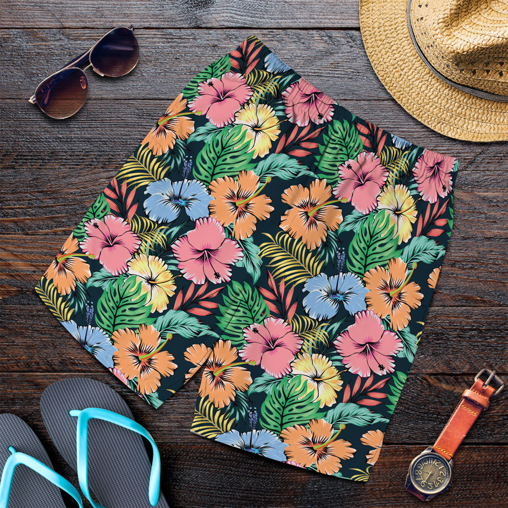 Short Hibiscus Flowers Orange Men Short