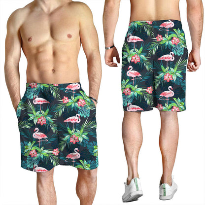 Short Tropical Summer With Flamingo Birds And Flowers Men Short