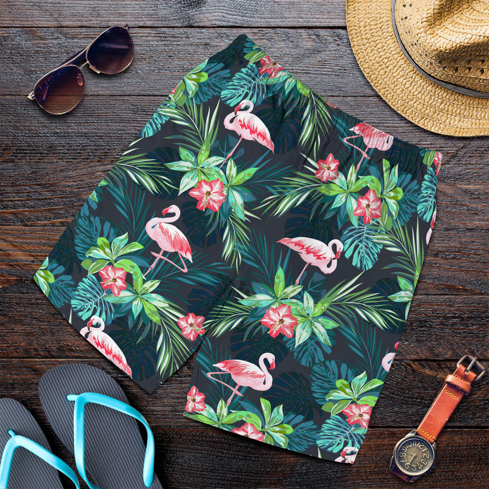 Short Tropical Summer With Flamingo Birds And Flowers Men Short
