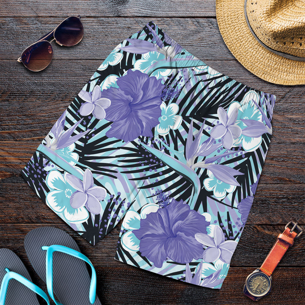 Short Tropical Hibiscus Flowers Pattern Men Short