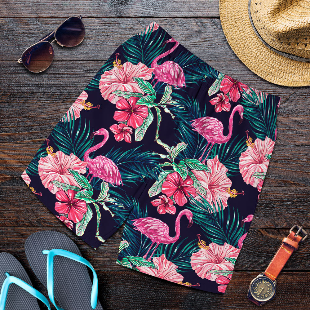 Short Pink Flamingos Tropical Flowers Men Short