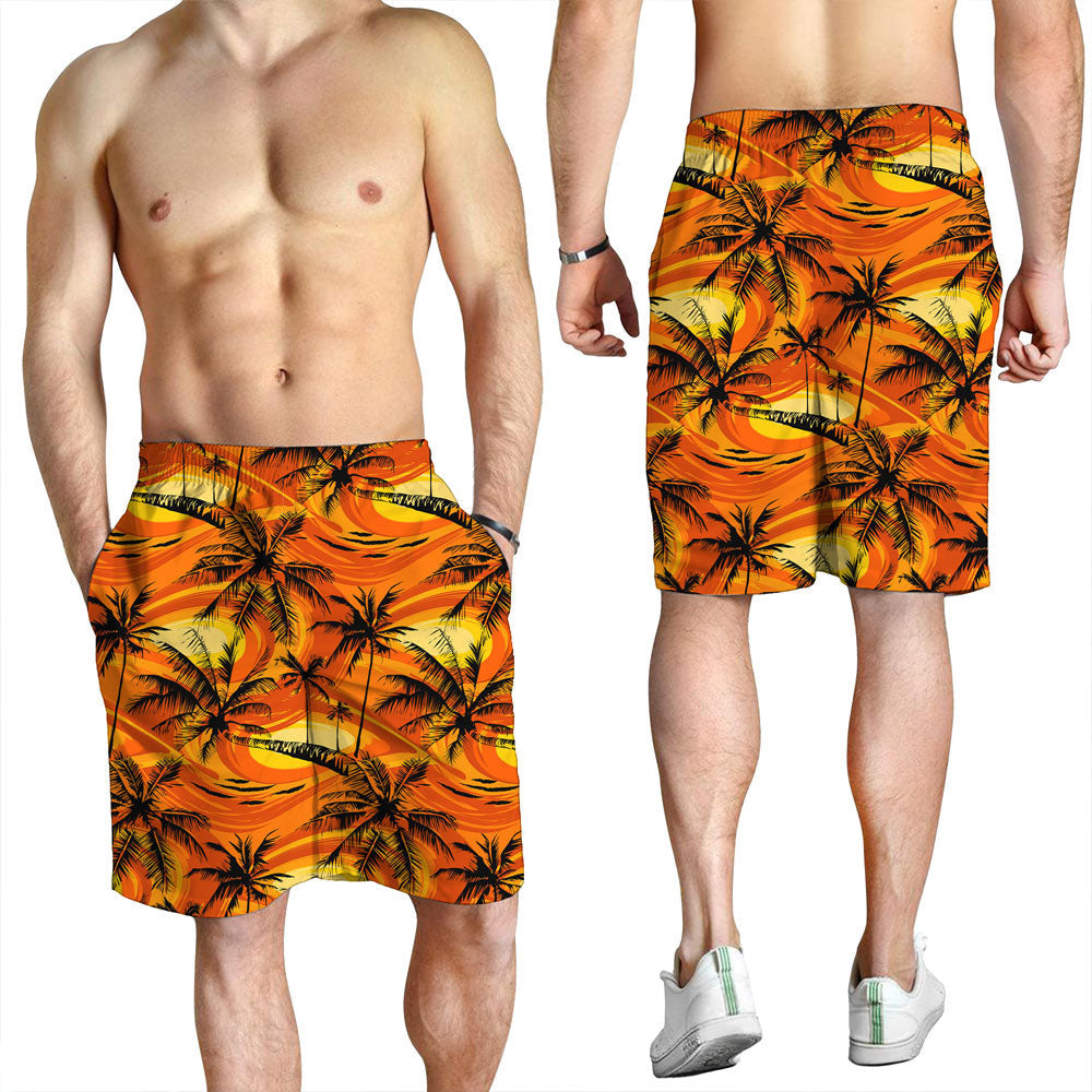 Short Palm Trees With With Yellow Highlights Men Short