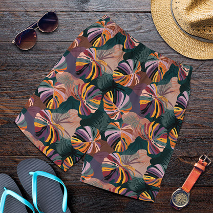 Short Tropical Monstera And Palm Leaves Men Short