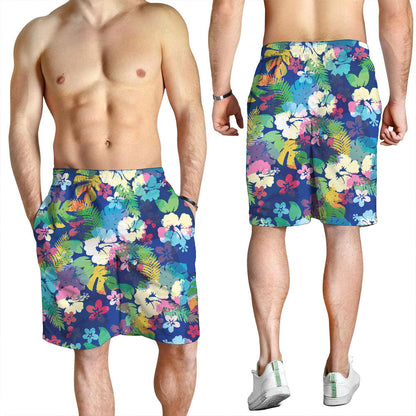 Short Hibiscus Flowers Hawaiian Aloha Men Short
