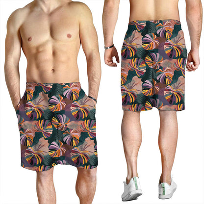 Short Tropical Monstera And Palm Leaves Men Short