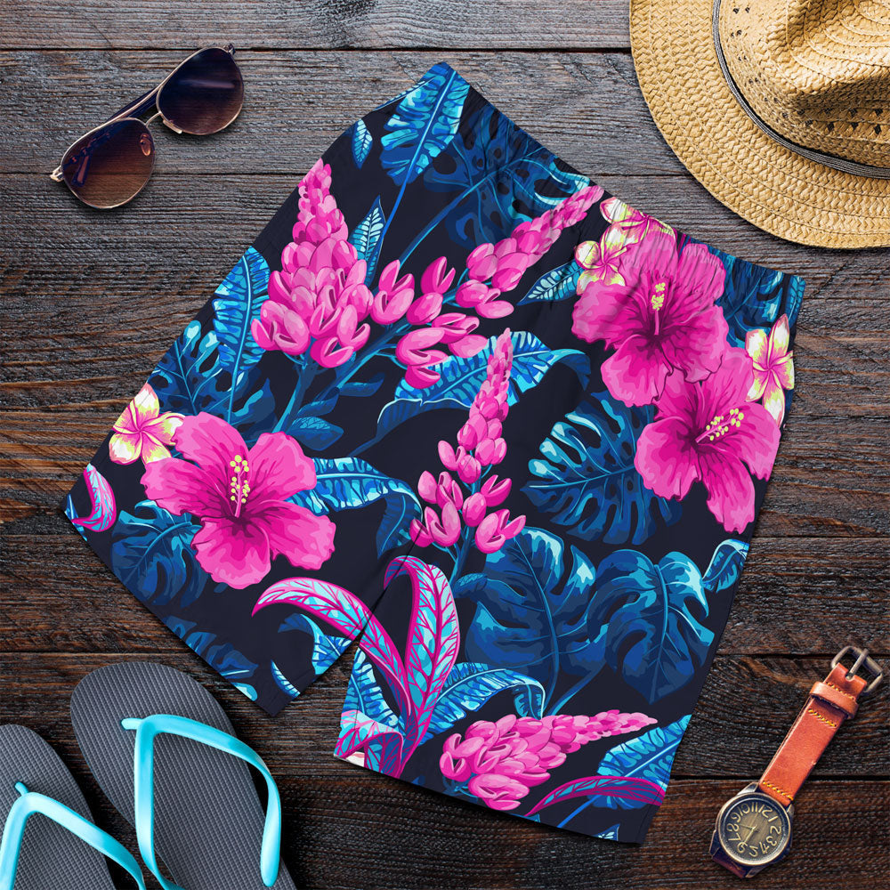 Short Tropical Leaves And Flowers Men Short