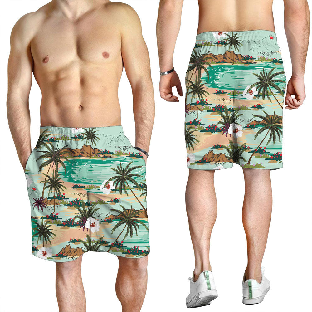 Short Bright Summer Hawaii Seamless Island Men Short