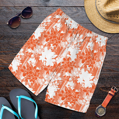 Short Abstract Floral Impression Cyan Men Short
