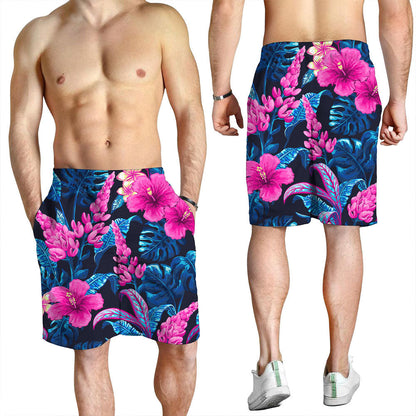 Short Tropical Leaves And Flowers Men Short