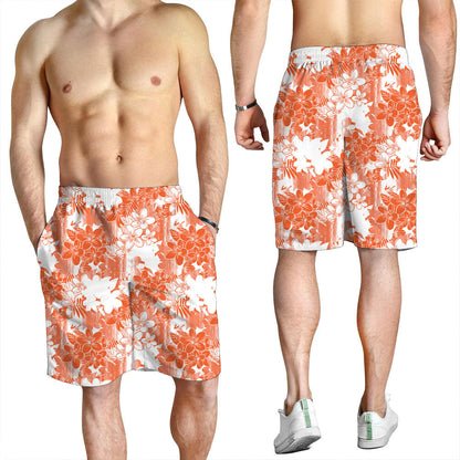 Short Abstract Floral Impression Cyan Men Short