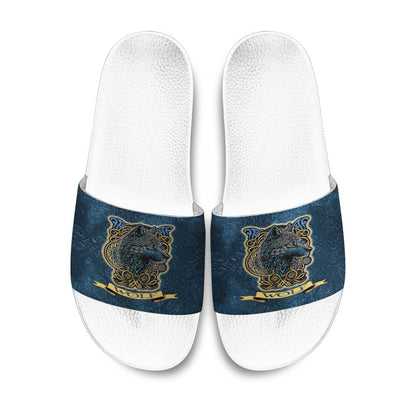 Slide Sandals Wolf Celtic Style Slide Sandals