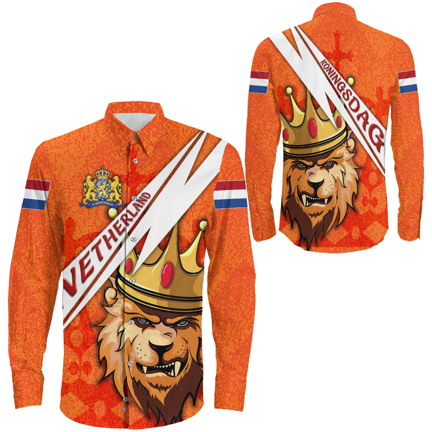 Clothing King Lion Koningsdag Long Sleeve Button Shirt