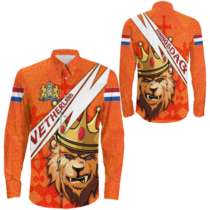 Clothing King Lion Koningsdag Long Sleeve Button Shirt