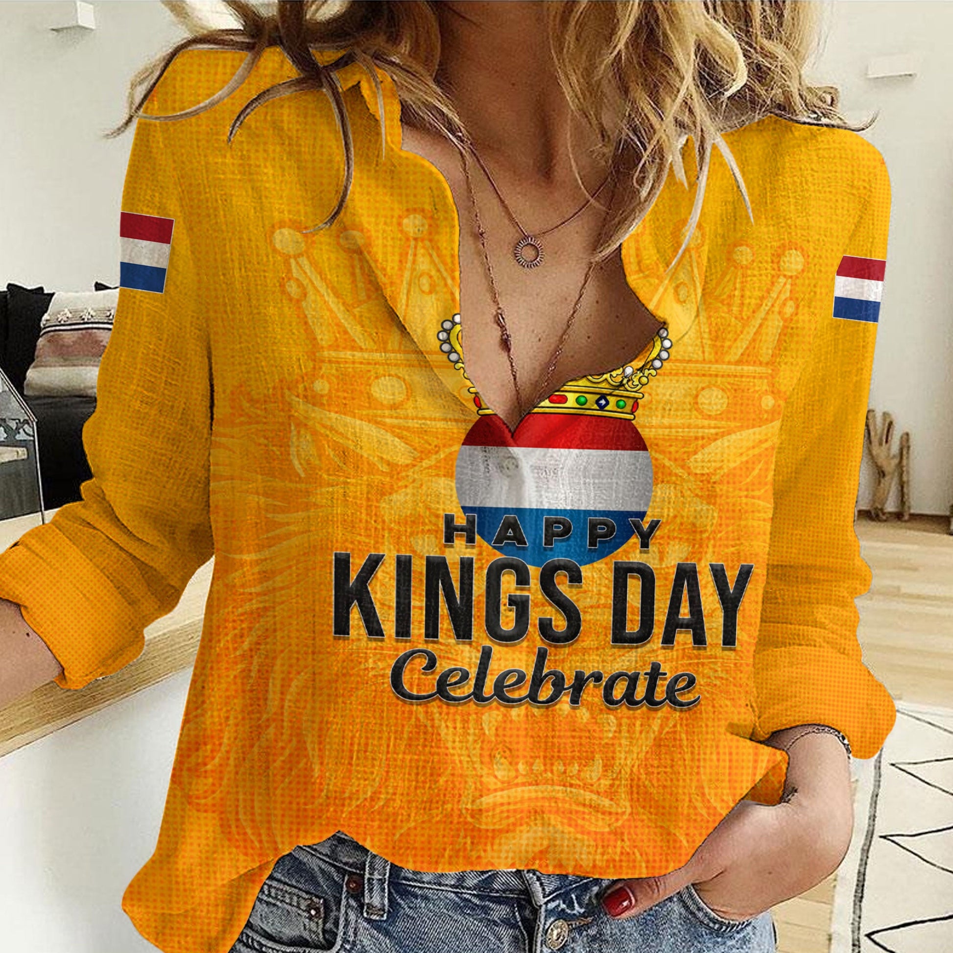 Clothing King Crown Koningsdag Women Casual Shirt