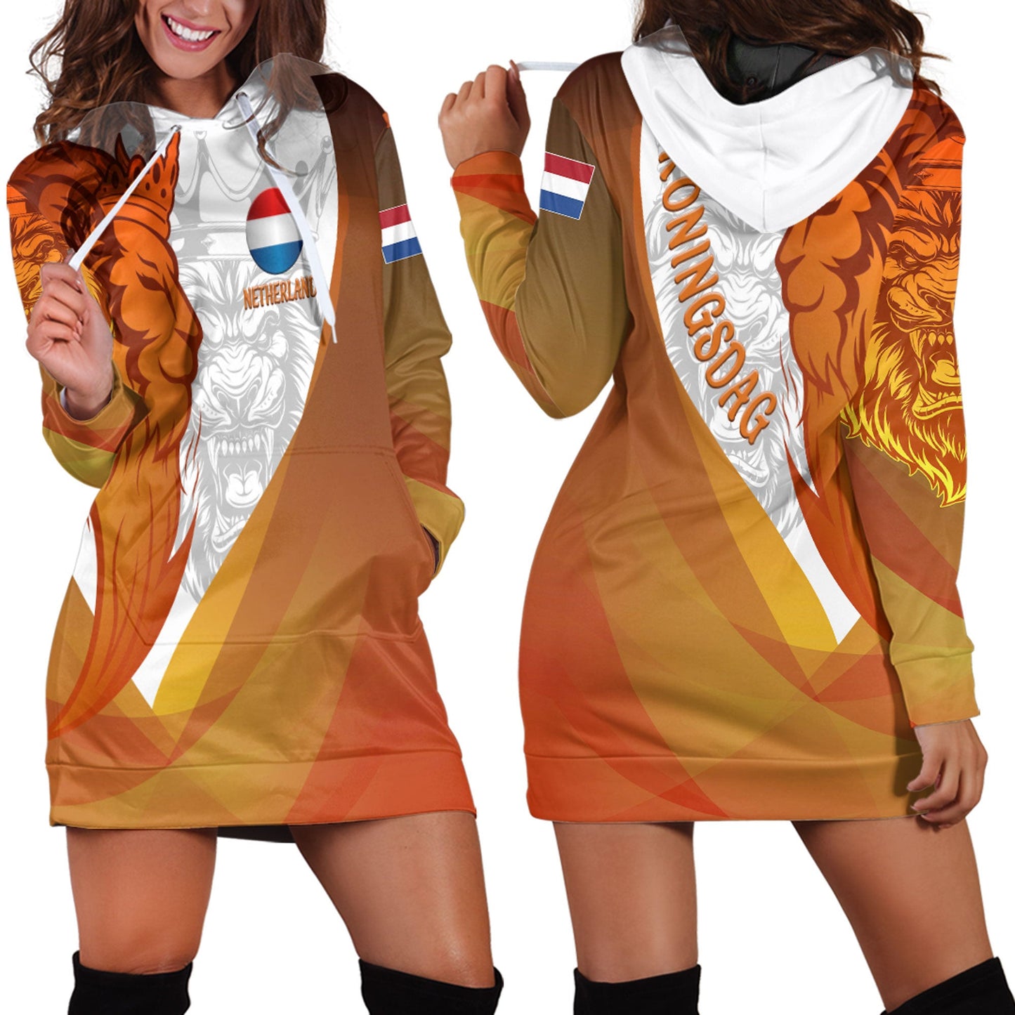 Clothing Lion Crown Koningsdag Hoodie Dress