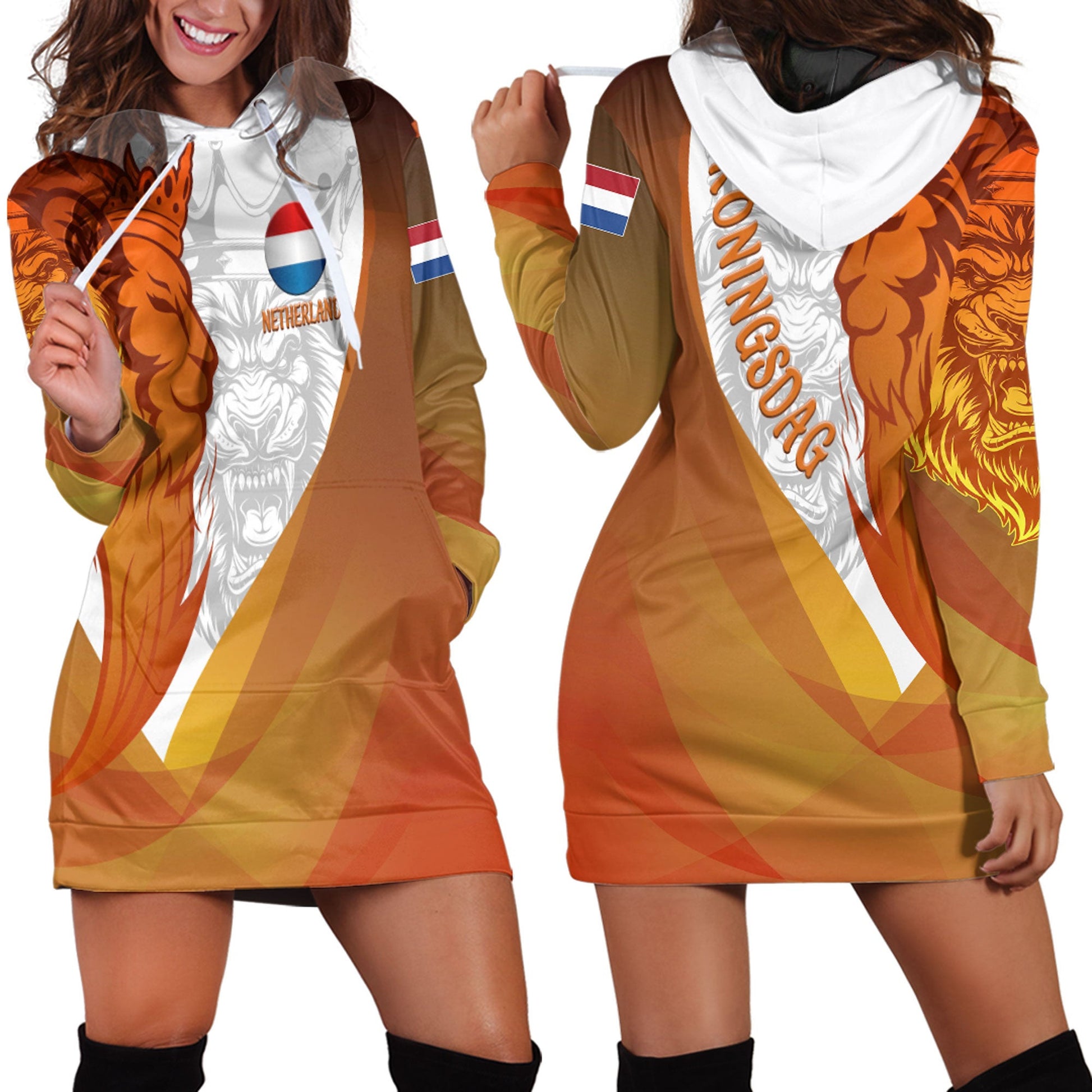 Clothing Lion Crown Koningsdag Hoodie Dress