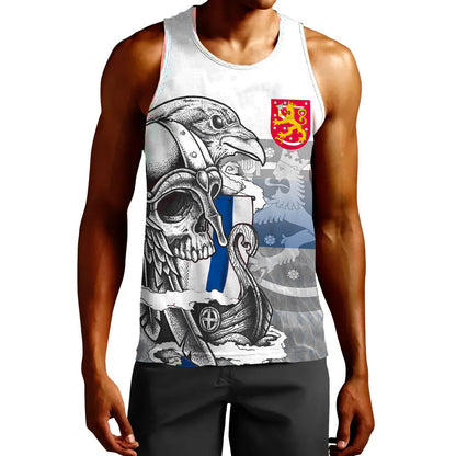 Clothing Finland Raven Drakkar and Skull Tank Top