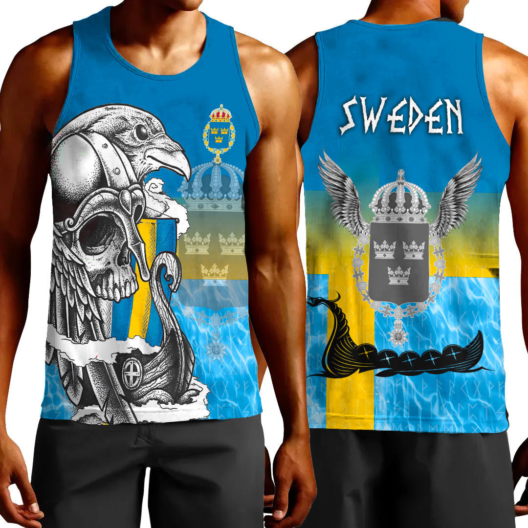 Clothing Sweden Raven Drakkar and Skull Tank Top
