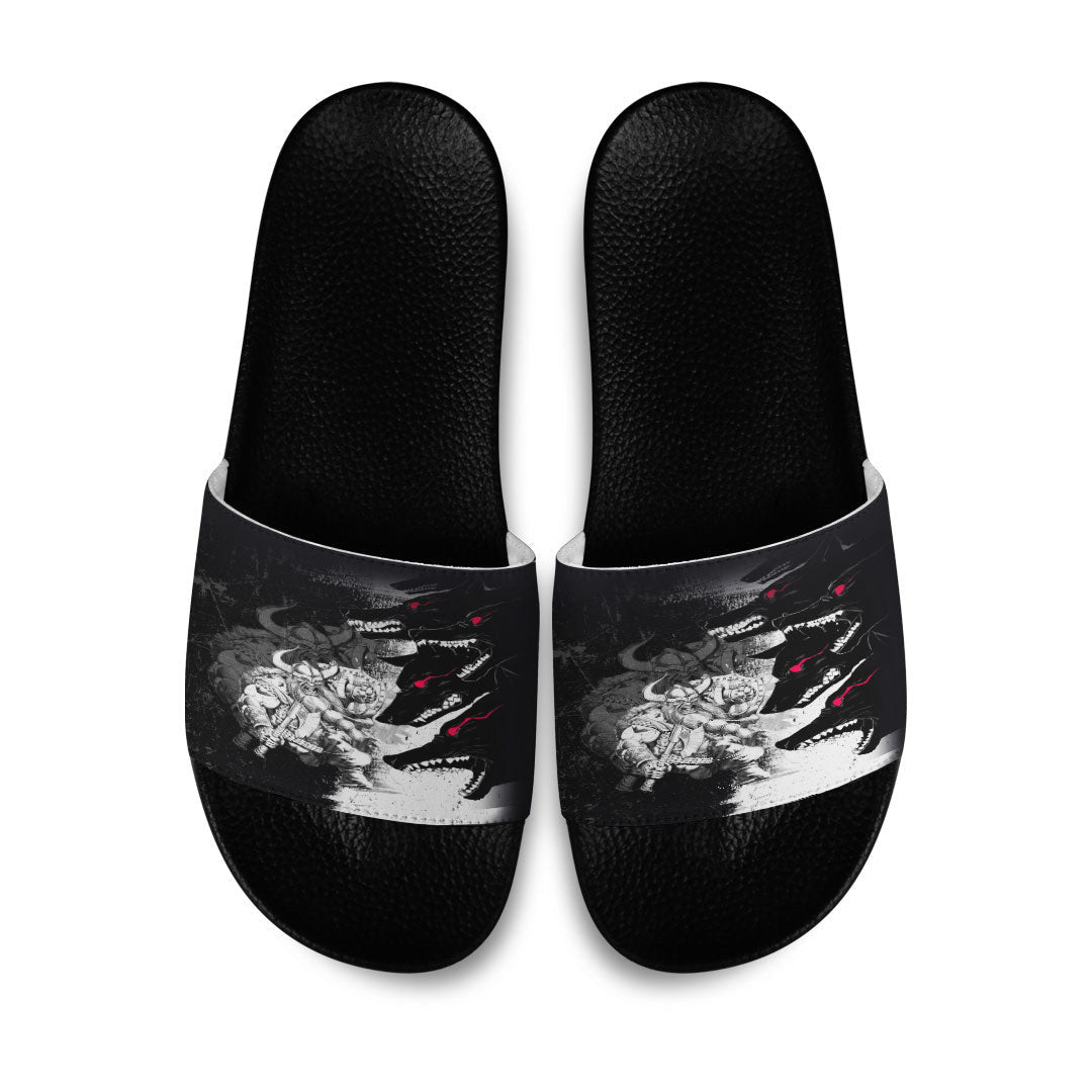 Slide Sandals Berserker and Wolf Red Eyes Slide Sandals