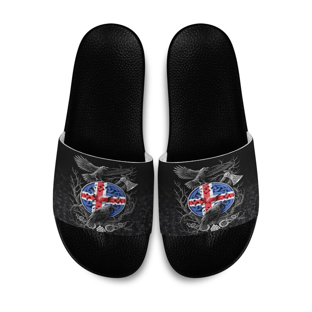 Slide Sandals Iceland Raven Odin Viking Country Slide Sandals