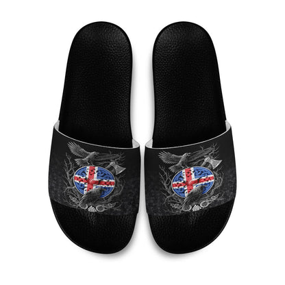 Slide Sandals Iceland Raven Odin Viking Country Slide Sandals