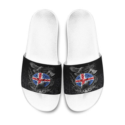 Slide Sandals Iceland Raven Odin Viking Country Slide Sandals