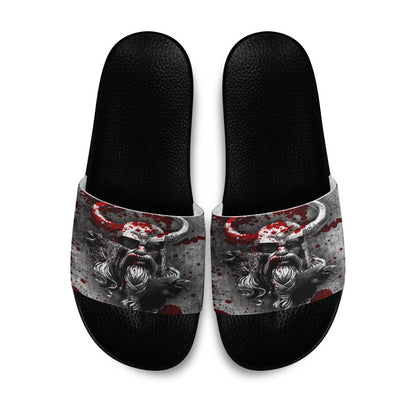 Slide Sandals Raven Viking Odin Blood Slide Sandals