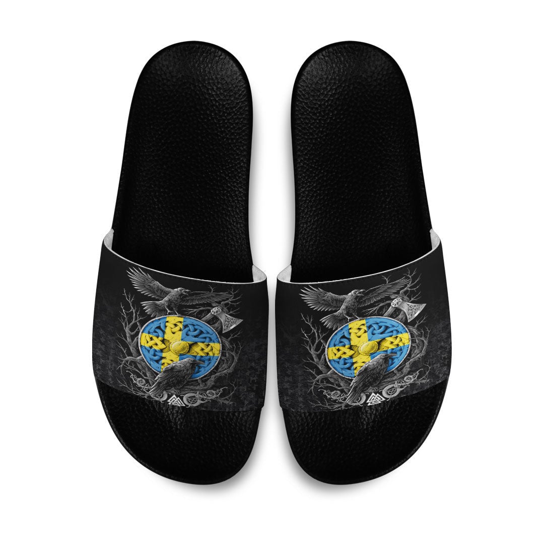 Slide Sandals Sweden Raven Odin Viking Country Slide Sandals