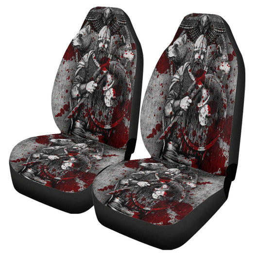 Car Seat Covers Viking Odin Bear Raven Wolf Blood Car Seat Covers