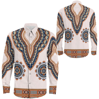 Clothing Africa Dashiki Neck Long Sleeve Button Shirt