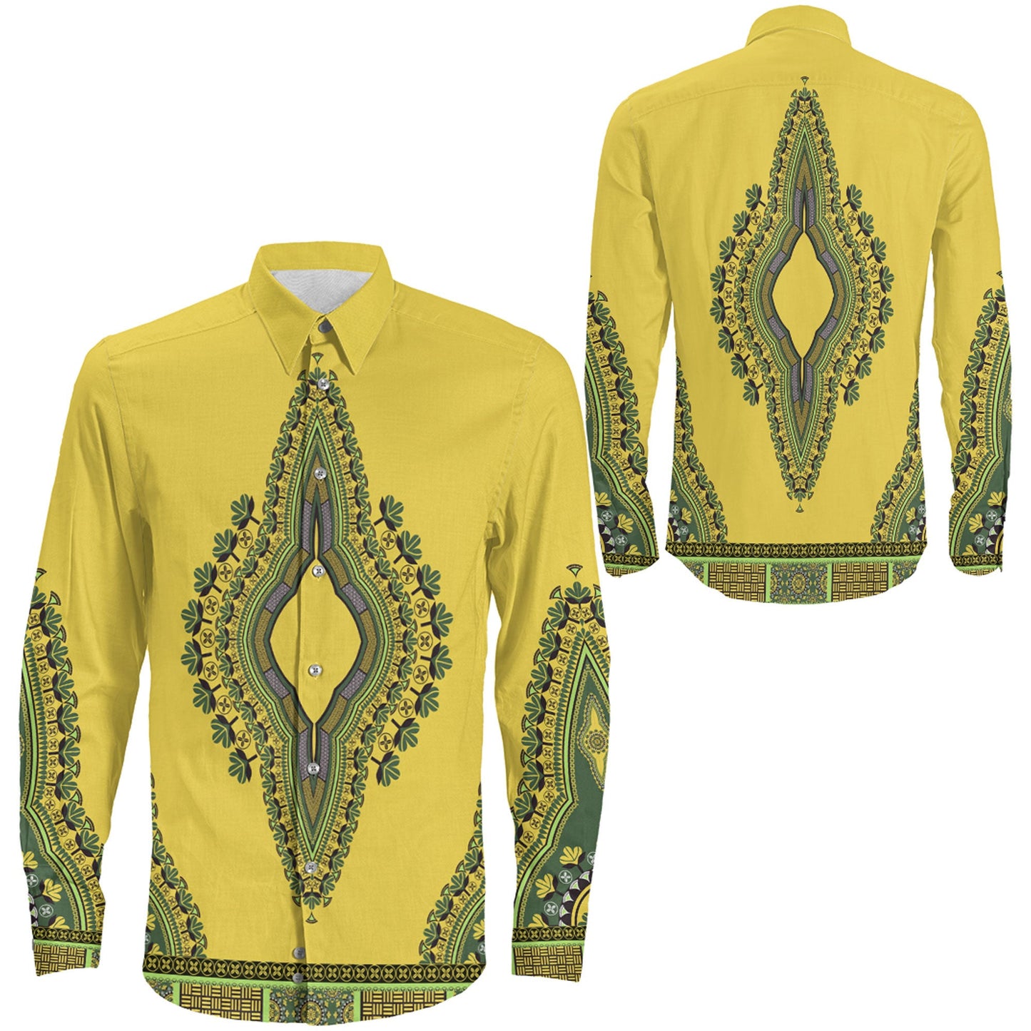 Clothing Africa Neck Dashiki Long Sleeve Button Shirt