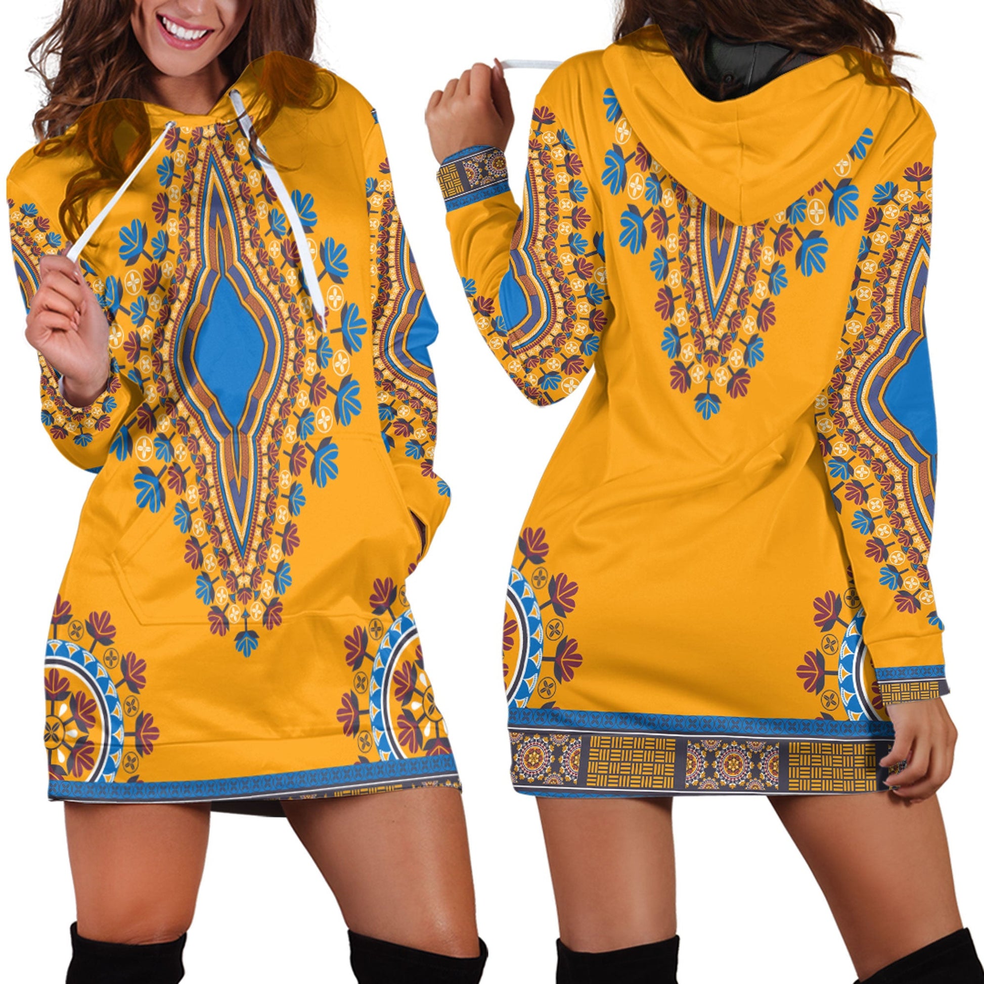 Clothing Neck Africa Dashiki Hoodie Dress