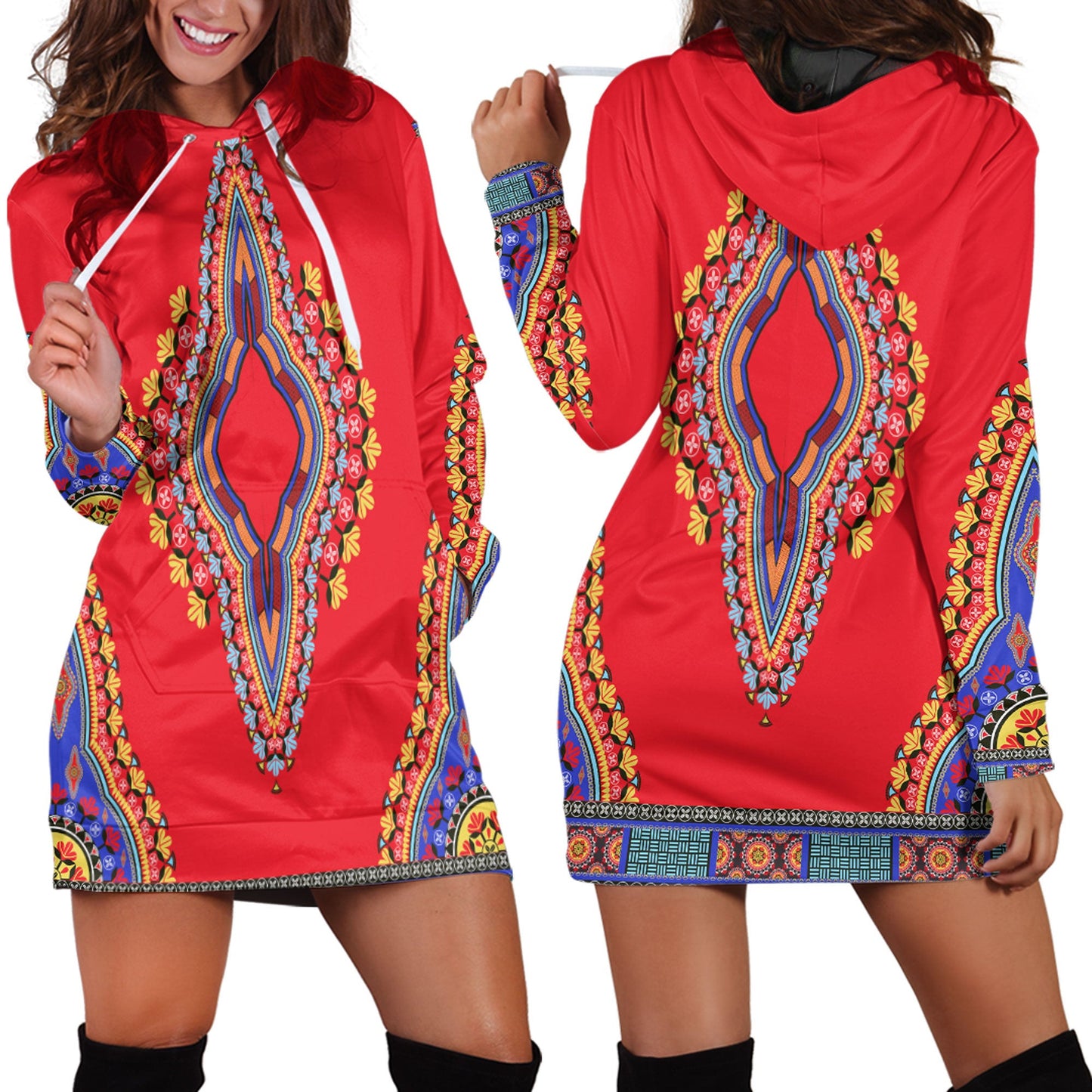 Clothing Neck Dashiki Africa Hoodie Dress