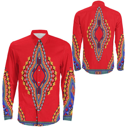 Clothing Neck Dashiki Africa Long Sleeve Button Shirt