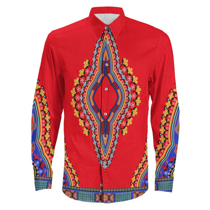 Clothing Neck Dashiki Africa Long Sleeve Button Shirt