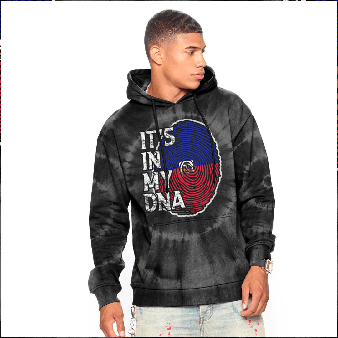 Hoodie Custom Haiti It'S In My Dna Tie Dye Style