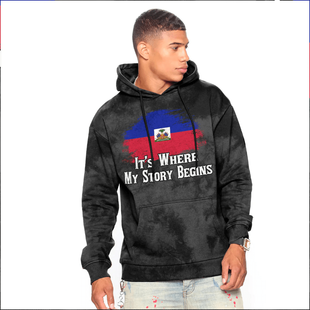 Hoodie Custom Haiti It'S Where My Story Begin Wash Style