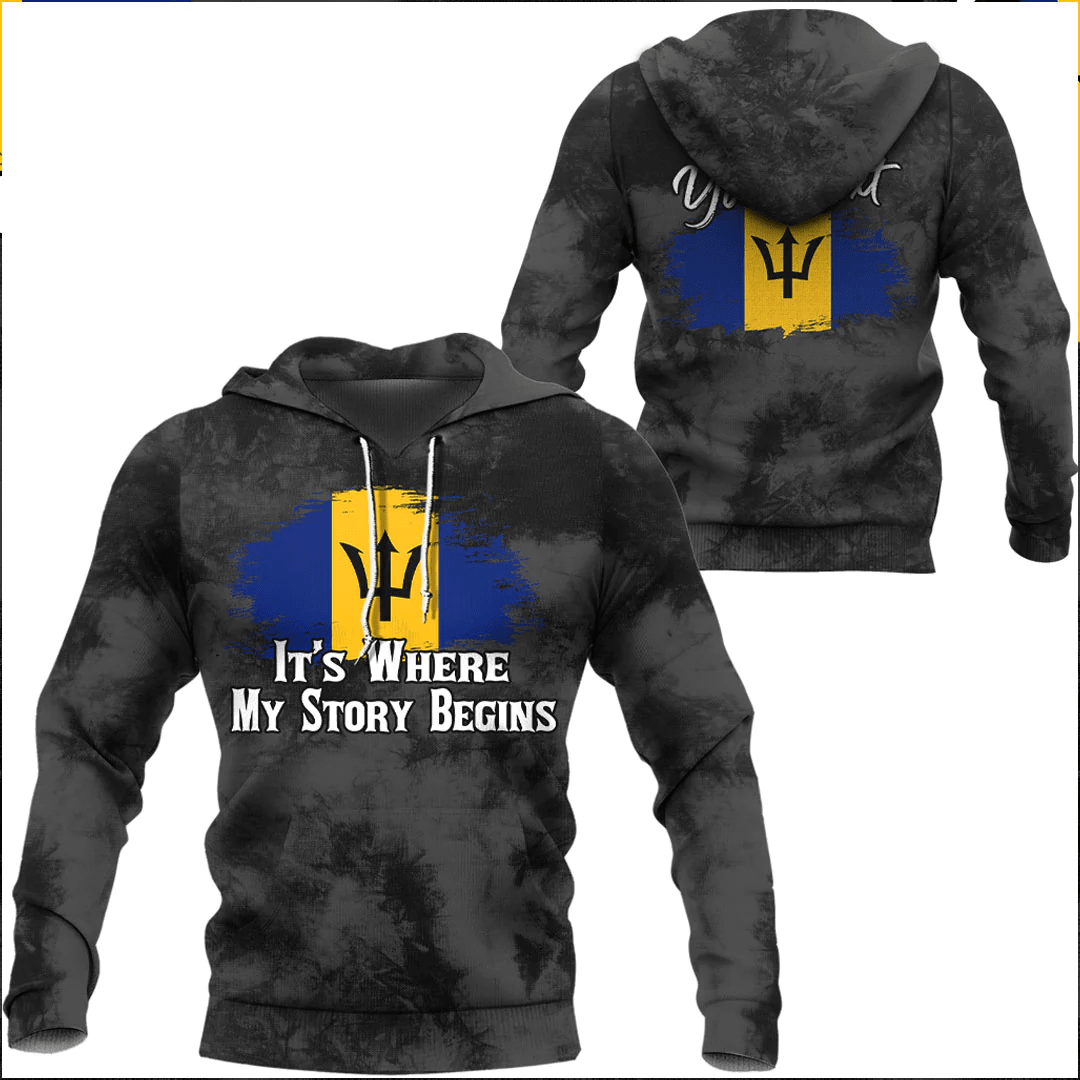 Hoodie Custom Barbados It'S Where My Story Begin Wash Style