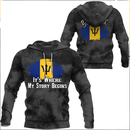 Hoodie Custom Barbados It'S Where My Story Begin Wash Style