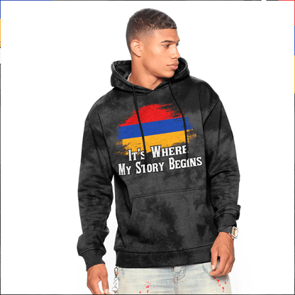 Hoodie Custom Armenia It'S Where My Story Begin Wash Style