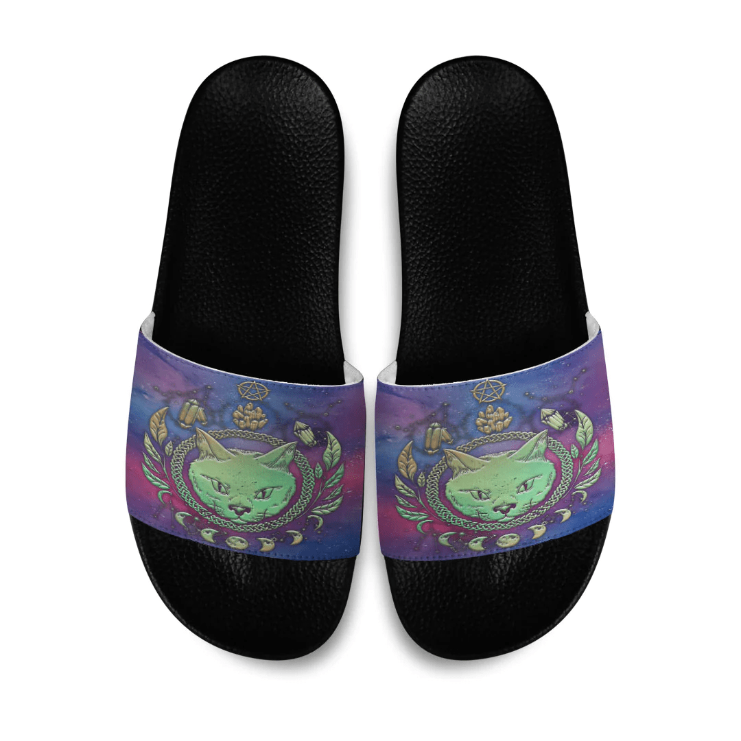 Slide Sandals Aesthetic Witchcraft Symbol For Magic Gothic Slide Sandals