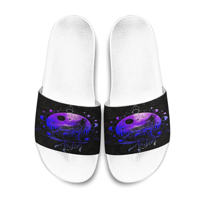 Slide Sandals Wolf Howling At The Moon Slide Sandals