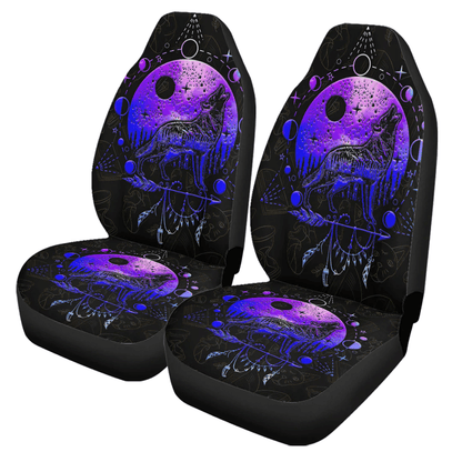 Car Seat Covers Wolf Howling At The Moon Car Seat Covers
