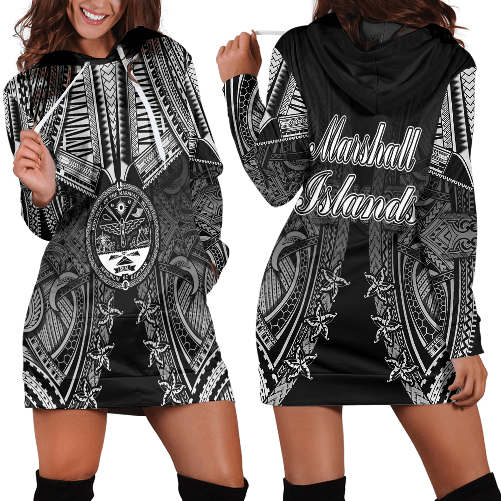 Clothing Marshall Islands Tattoo Hoodie Dress