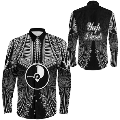 Clothing Yap Islands Tattoo Long Sleeve Button Shirt