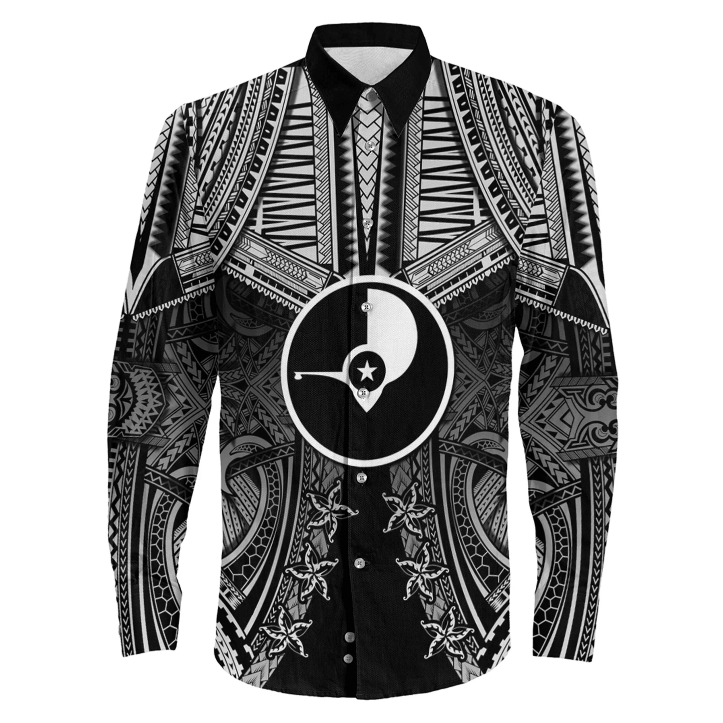Clothing Yap Islands Tattoo Long Sleeve Button Shirt