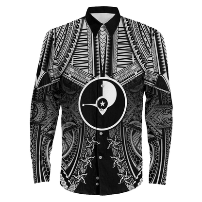 Clothing Yap Islands Tattoo Long Sleeve Button Shirt