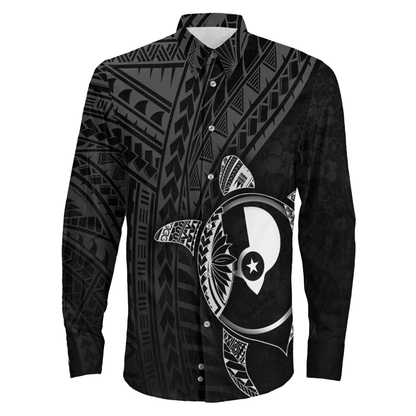 Clothing Yap Islands Polynesia Turtle Coat Of Arms Long Sleeve Button Shirt