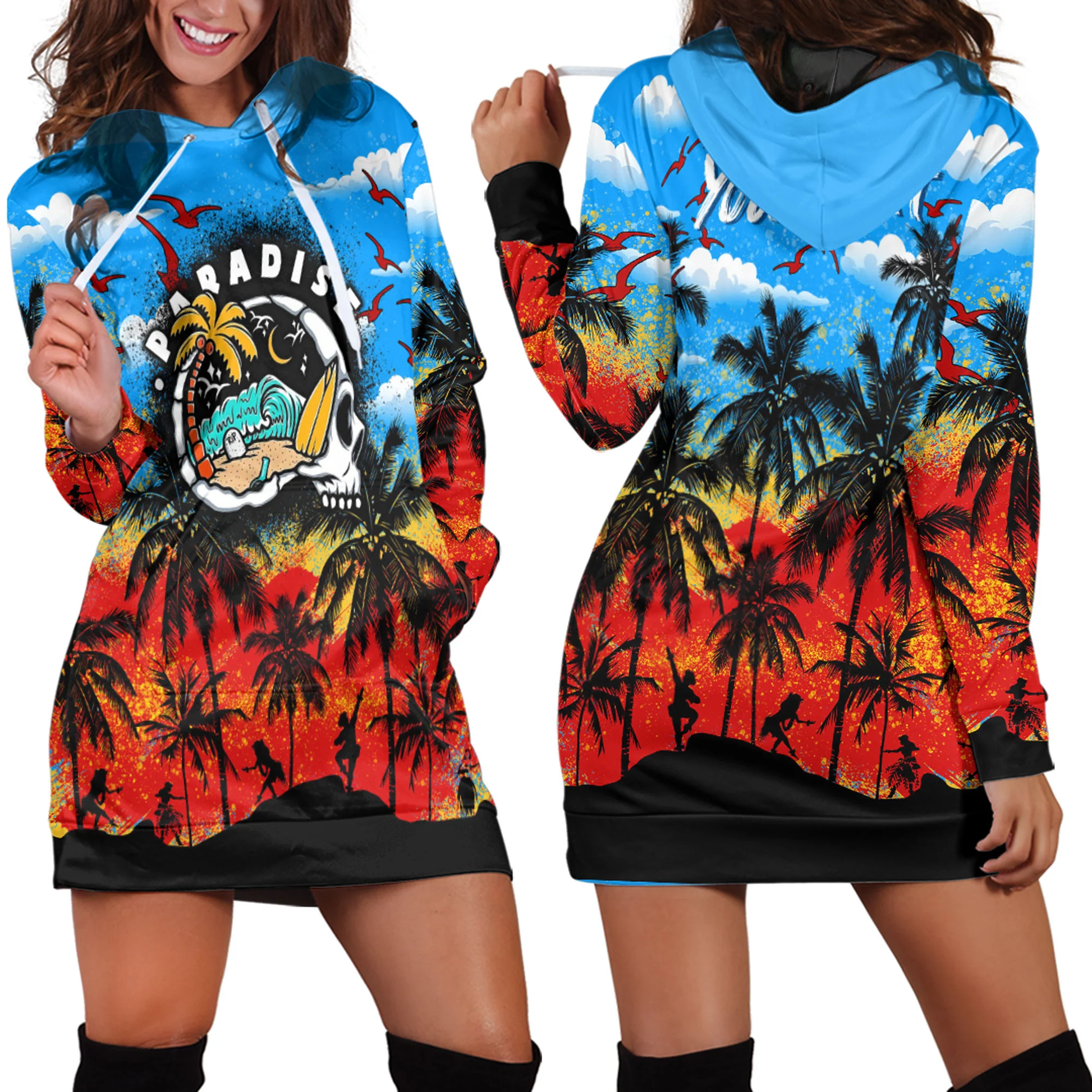 Clothing Paradise Summer Vibes Hoodie Dress