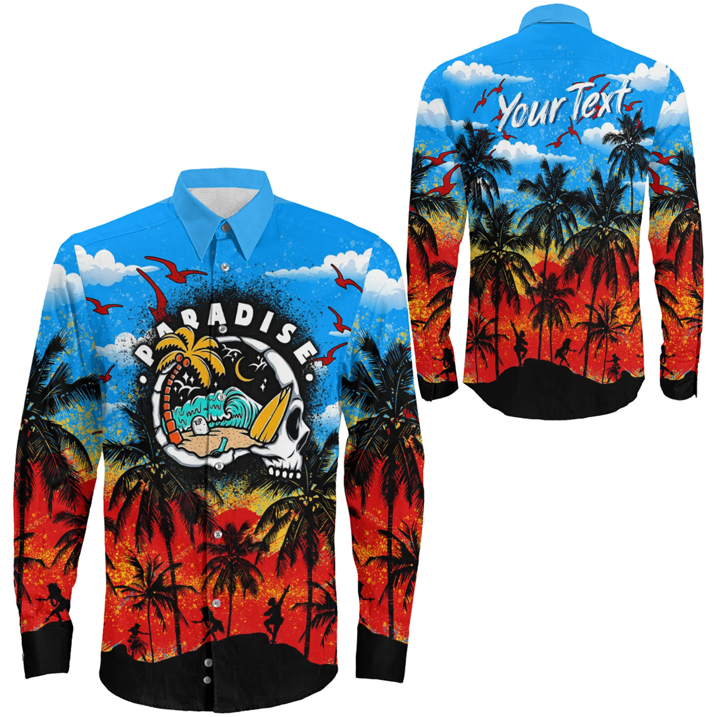 Clothing Paradise Summer Vibes Long Sleeve Button Shirt